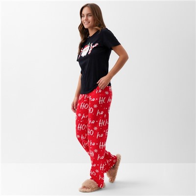 Пижама новогодняя женская (футболка, брюки) KAFTAN Joy, размер 52-54