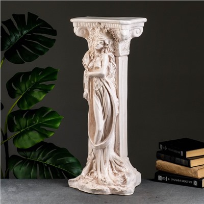 Колонна декоративная «С девушкой», гипс, состаренная, 65 см