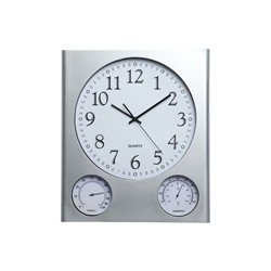 Часы настенные классические «Верность», дискретный ход, термометр, гигрометр, d=32.5 см