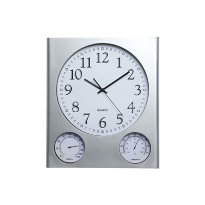 Часы настенные классические «Верность», дискретный ход, термометр, гигрометр, d=32.5 см