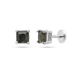 Серьги из серебра раухтопаз, Ю-25002р