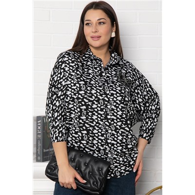 Рубашка Сладкий поцелуй (черно-белая) Б14984-4М