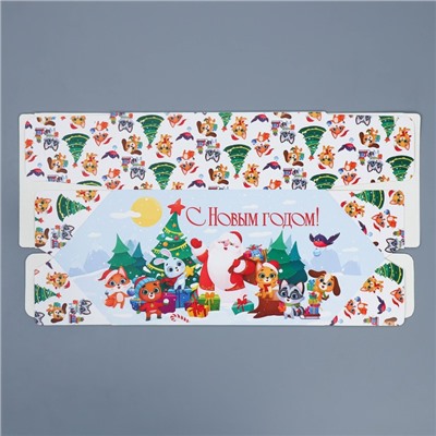 Подарочная коробка - конфета новогодняя складная «Новый год», 14×22×8 см