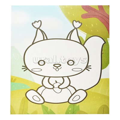 Раскраска пластилином "Лесные жители" 4 карт. А4 в папке