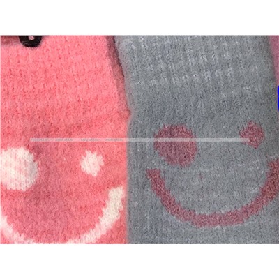 Перчатки подростковые из шерсти и кашемира "Смайлик" арт. 0663