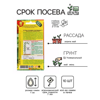 Семена Огурец "Пучковое очарование", F1, ц/п, 10 шт