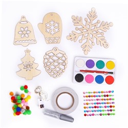 УЦЕНКА Набор для творчества «Новогодняя гирлянда, деревянные игрушки»