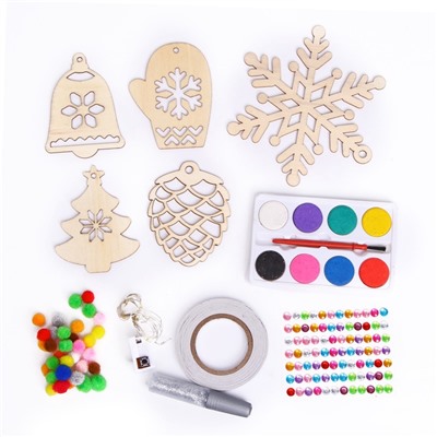 УЦЕНКА Набор для творчества «Новогодняя гирлянда, деревянные игрушки»