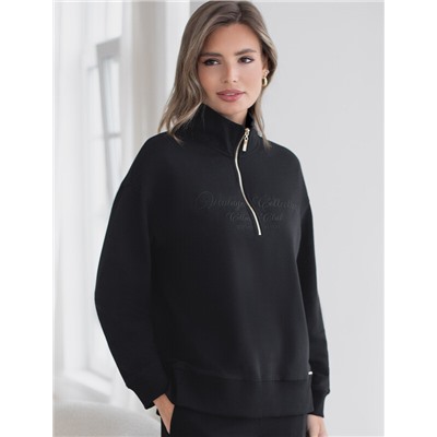 Джемпер с воротом на молнии из петельчатого футера двухнитки с эластаном