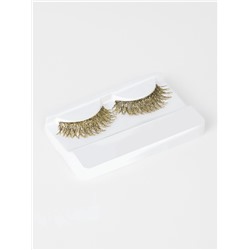 Ресницы накладные «Сияй», с блёстками, 14 мм, без клея, золотистые