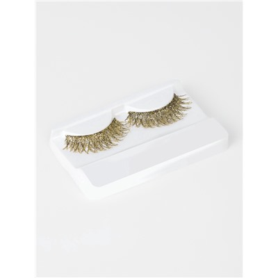 Ресницы накладные «Сияй», с блёстками, 14 мм, без клея, золотистые