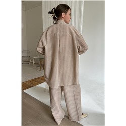Костюм женский  SET065/08/Бежевый, белый