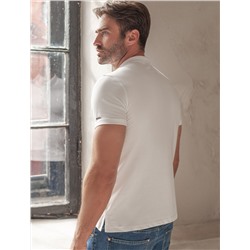 Футболка-поло из фактурного трикотажа