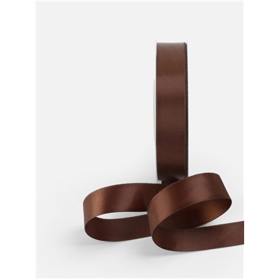 Лента атласная TEIRA, двухсторонняя, 20 мм, 25±1 м, коричневая №0850