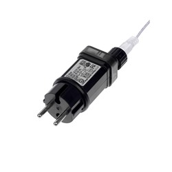 Гирлянда «Нить» 50 м роса, IP44, серебристая нить, 500 LED, пульт, 36 В, свечение тёплое белое