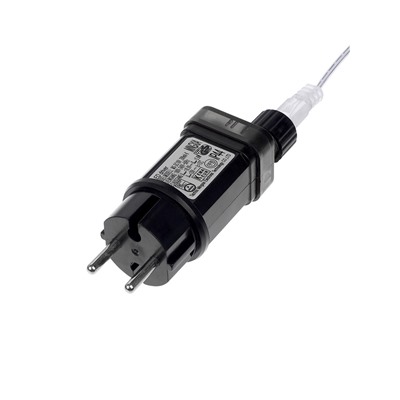 Гирлянда «Нить» 50 м роса, IP44, серебристая нить, 500 LED, пульт, 36 В, свечение тёплое белое