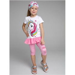 Комплект трикотажный для девочек: фуфайка (футболка), бриджи