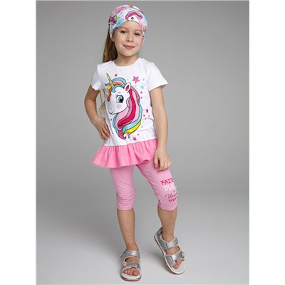 Комплект трикотажный для девочек: фуфайка (футболка), бриджи