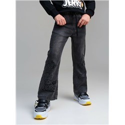 Брюки текстильные джинсовые для девочек