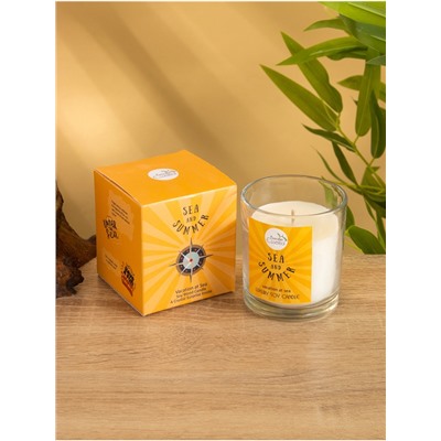 Свеча с кристаллом внутри Sea and Summer Vacation at Sea, 120 г, соевый воск, морской