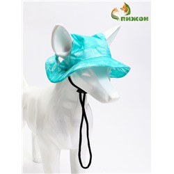 Панама для собак и кошек, размер M, ОГ - 35 см, вес 7-15 кг, бирюзовая