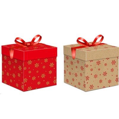 Коробка подарочная 10х10х10 см складная / A10-2 /уп 12/1200/Новый год