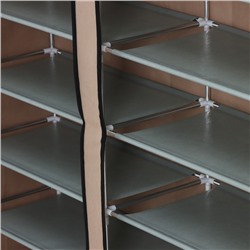 Полка для обуви с чехлом LaDо́m, двойная, 6 уровней, 117×30×106 см, бежевая