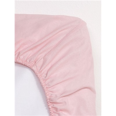 Простыня на резинке 2-спальная «Этель», 180×200+25 см, розовая, поплин