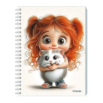 Тетрадь  48л  клетка на спирали "Малыши" блестки С0245-134 КТС-ПРО