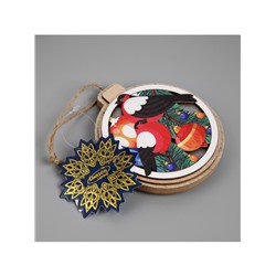 Подвеска световая «Снегири», 10 см, от батареек LR41×3, свечение тёплое белое