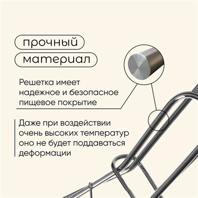 Решётка - гриль для рыбы maclay, 30×12 см, хромированная сталь, для мангала