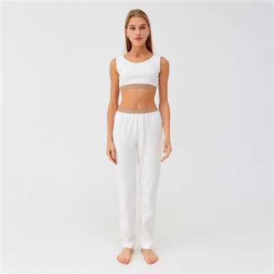 Брюки женские домашние MINAKU: Home collection, цвет экрю, размер 50