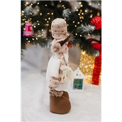 Игрушка новогодняя с выдвижными ногами Снеговик в наушниках в шляпе НАТАЛИ, 1224714