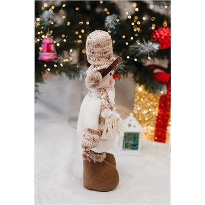 Игрушка новогодняя с выдвижными ногами Снеговик в наушниках в шляпе НАТАЛИ, 1224714