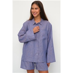 Рубашка короткая  S021_Olympic Blue/Голубой меланж