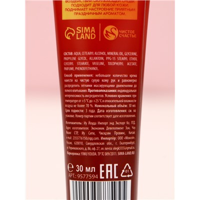 Новогодний подарочный набор косметики «Тепла и уюта», гель для душа,100 мл и крем для рук, Чистое счастье