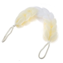 Dewal Beauty Мочалка для тела BCS-80, белая с желтым 21035