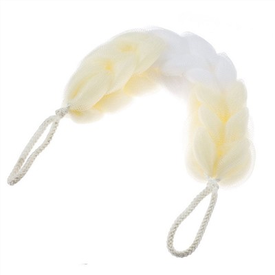 Dewal Beauty Мочалка для тела BCS-80, белая с желтым 21035