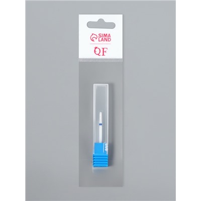 Фреза керамическая для маникюра «Тонкая», средняя нарезка, d=2×8×2.35 мм, в пластиковом футляре, белая