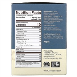 Teeccino, Prebiotic Herbal Tea, Organic Dark Chocolate, Caffeine Free , 10 Tea Bags, 2.12 oz (60 g)