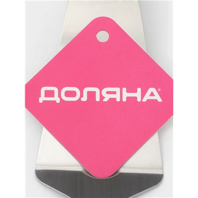 Лопатка для пиццы Доляна, 26.7×6.2 см, нержавеющая сталь, чёрная