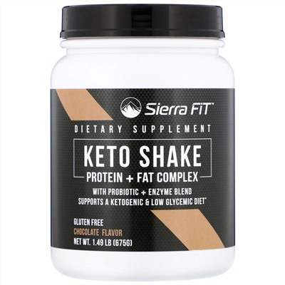 Sierra Fit, коктейль для кетодиеты, шоколад, 675 г (1,49 фунта)