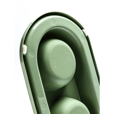 Миска двойная для животных «Мур-мяу», 300 мл, на подставке, пластик, цвет фисташковый