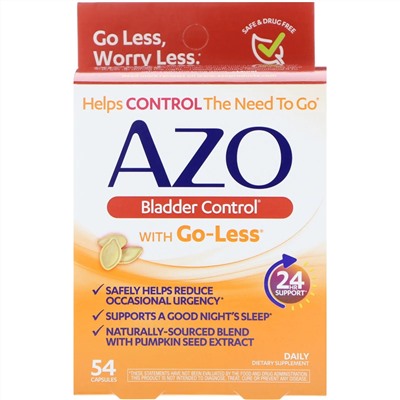 Azo, Bladder Control, with Go-Less, 54 Capsules