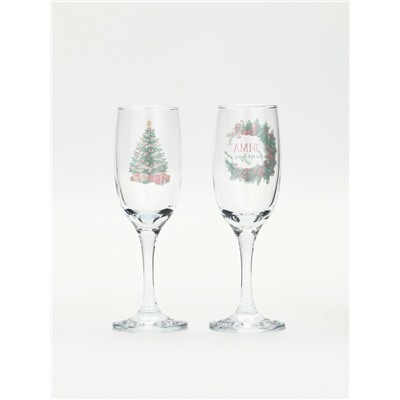 Бокалы для шампанского новогодние «Новый год», 2 шт. по 170 мл