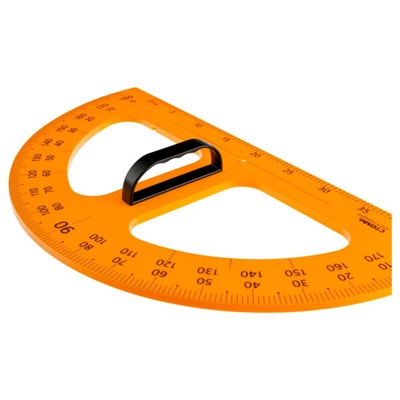 Транспортир классный 50см,180 гр. пластиковый, желтый, с ручкой ТР-13289 Стамм