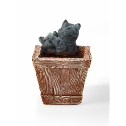 Декоративное кашпо для цветов «Ящик с котятами», 1.3 л, 16×18×20 см, полистоун