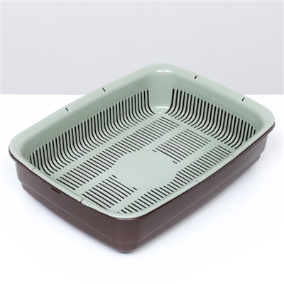 Лоток большой с сеткой Atlantis «Стандарт», 42×31×10 см, шоколад