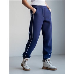 Теплые брюки джоггеры из эластичного футера трехнитки с начесом