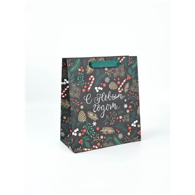 Набор пакетов подарочных новогодних «Еловый лес», 4 шт., 27×23×11.5 см